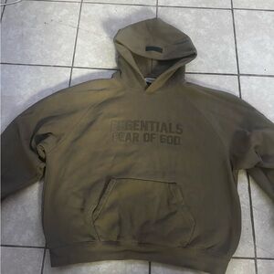 Fear of God Essentials Olive Hoodie